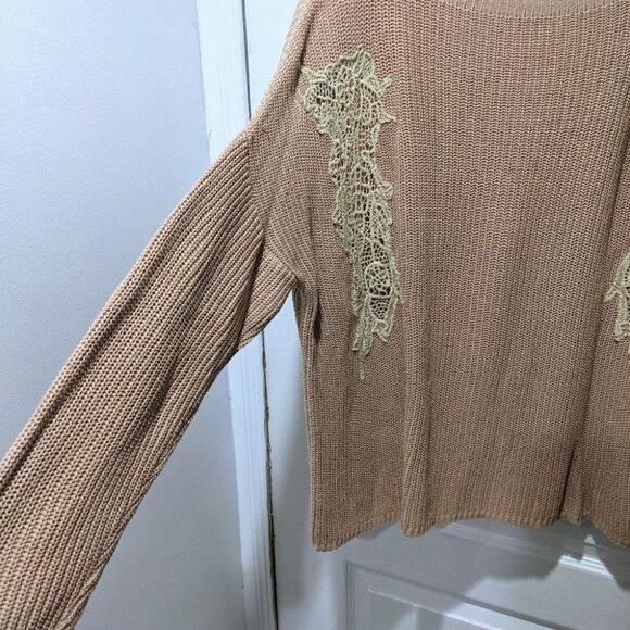 Vici | Rib knit cotton sweater with crochet - Picture 7 of 10